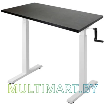 Стол для работы стоя ErgoSmart Manual Desk Compact 1360x800x36 мм (дуб мореный/белый)
